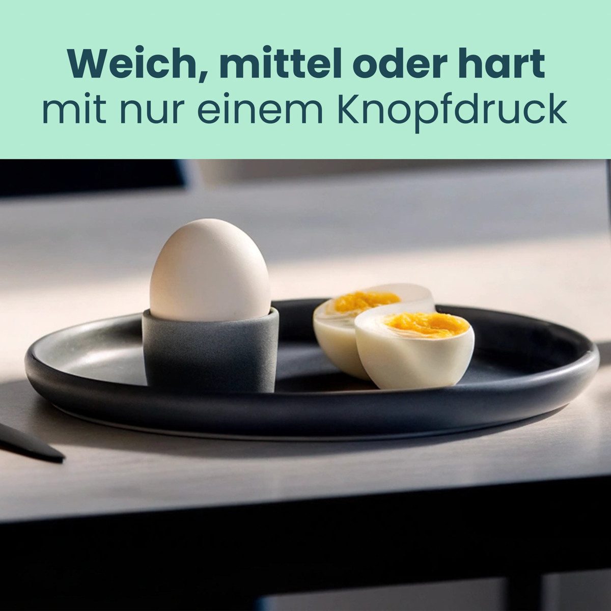 CLATRONIC Eierkocher EK 3497, Eierkocher 6 Eier, inkl. Messbecher und Eipicker