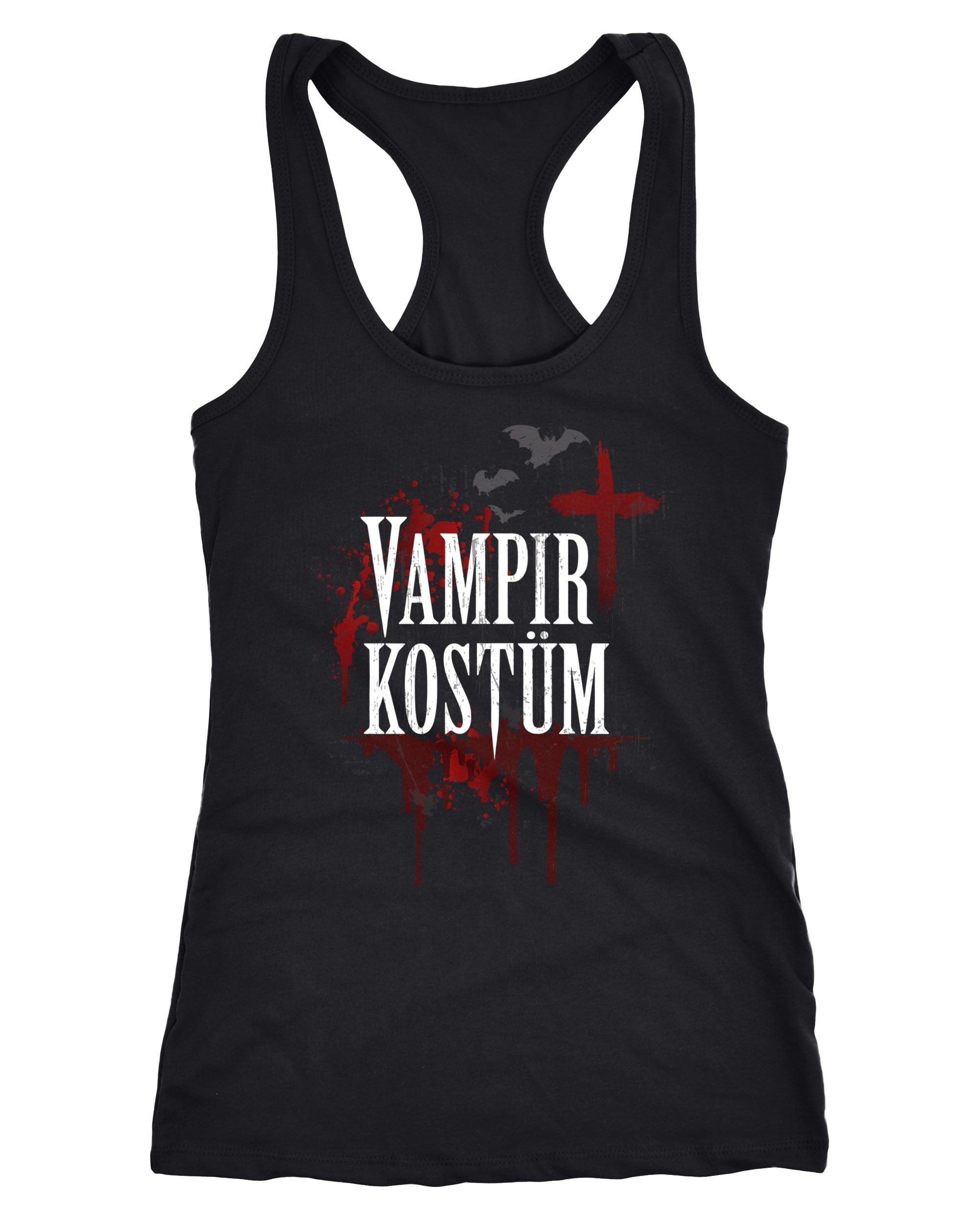 Tanktop Damen Tanktop Vampir-Kostüm Faschings-Shirt Halloween Karneval Fastnacht Fun-Shirt Kostüm-Shirt Racerback Moonworks®