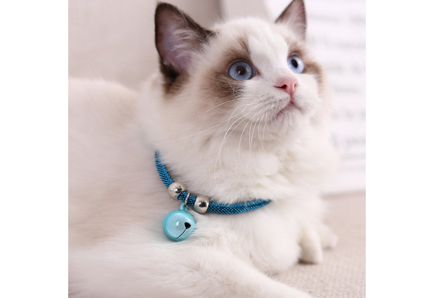 Thumbnail - Uisave Katzen-Halsband Katzenhalskette im Stil mit Glocke Katzenglockenhalsband, Verstellbare Kettenlänge 18 cm