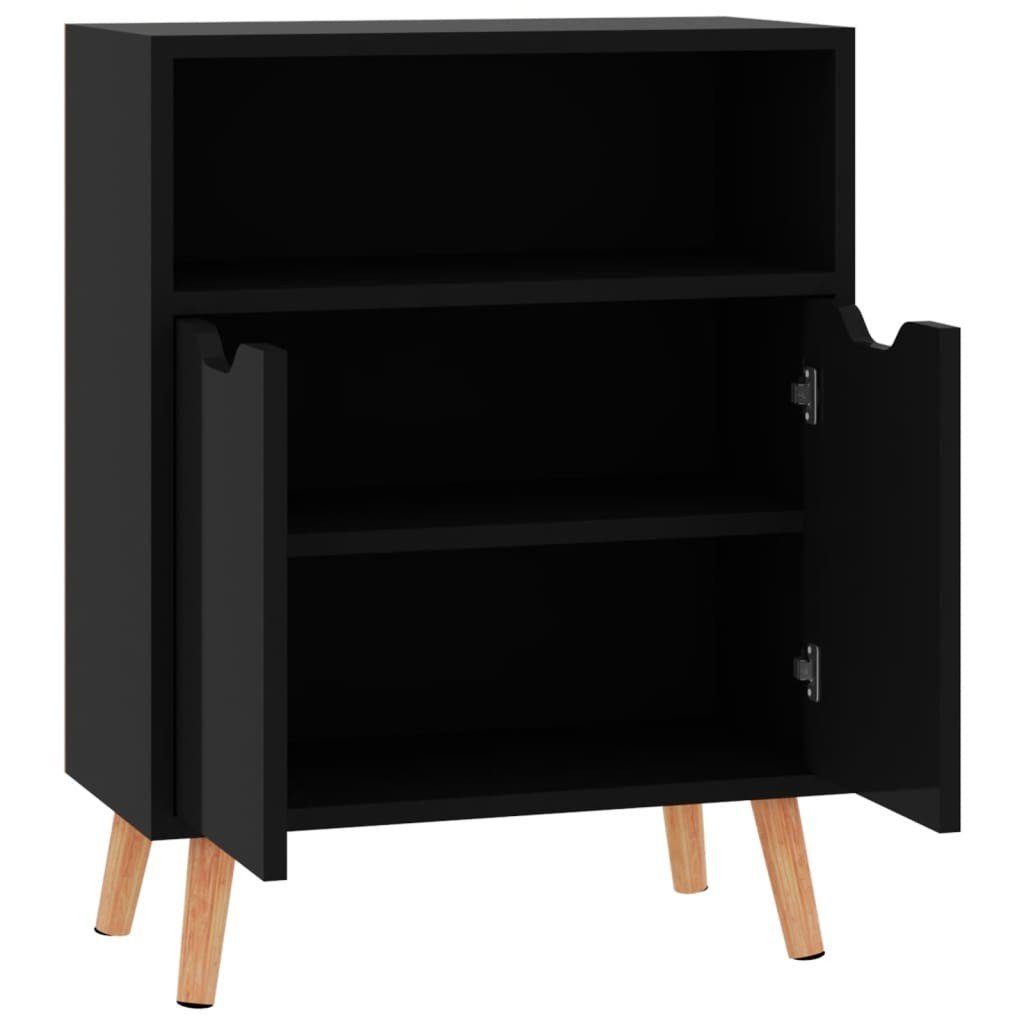 tinkaro Sideboard Aufbewahrungsschrank ALAIN Holz Kommode Hochglanz-Schwarz