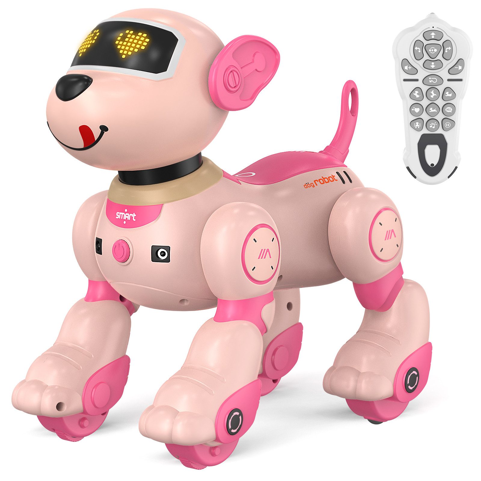 Fanttik Rc робот Roboter Hund Kinder Ferngesteuerter Spielzeug-Festival Geschenk (Sprach und2,4GHz Fernsteuerung Haustier Roboterhund mit 20+ Funktionen), Programmierbarer Tanz Musik RC Roboter Hund für Kinder 3-12 Jahren