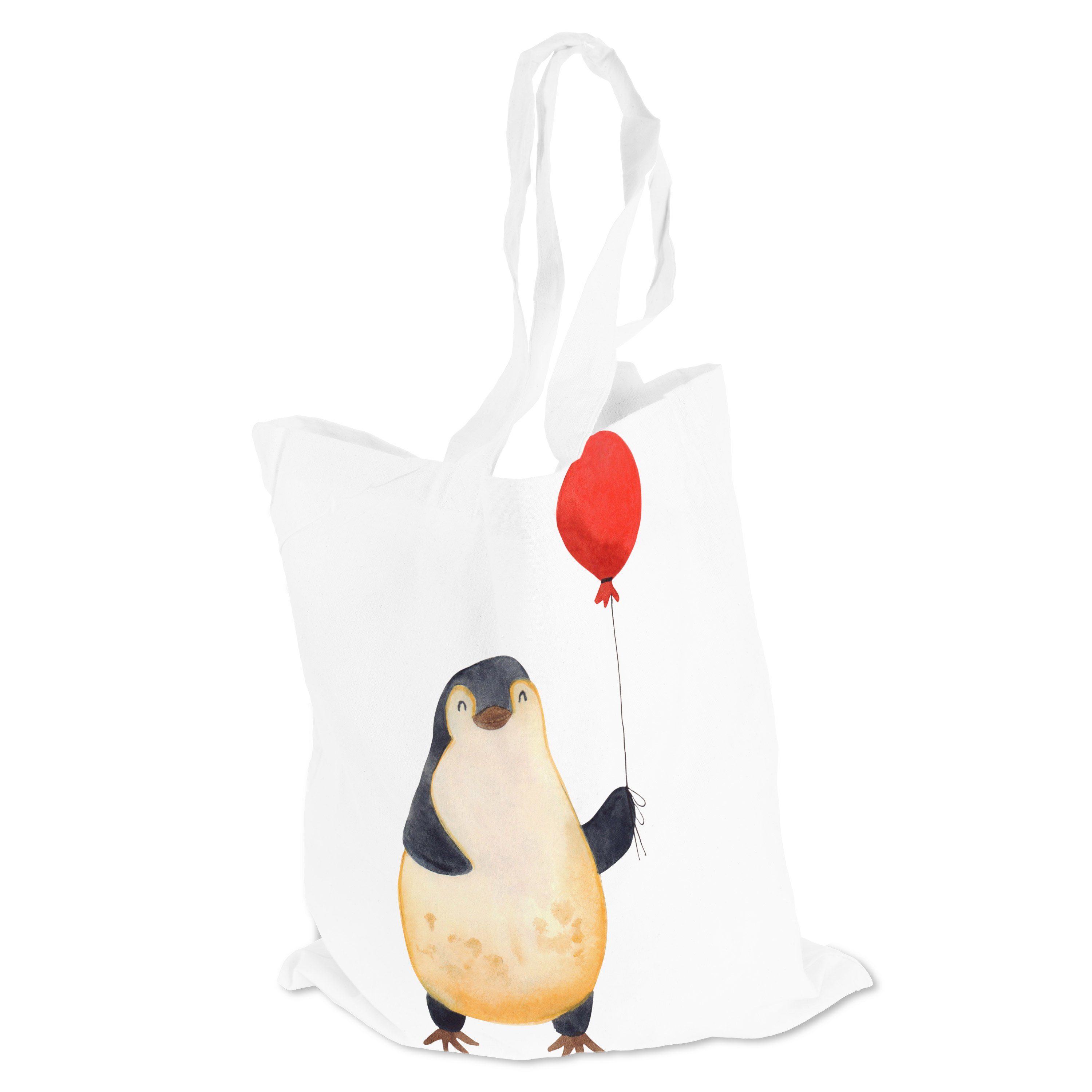 Pinguin - & Panda Beutel, Beuteltasche, - (1-tlg) Weiß Geschenk, Mr. Tragetasche Motivatio Mrs. Luftballon