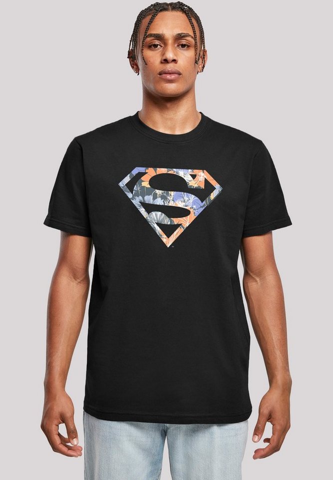F4NT4STIC T-Shirt T-Shirt DC Comics Superman Floral Logo Superheld Herren,Premium  Merch,Regular-Fit,Basic,Bedruckt