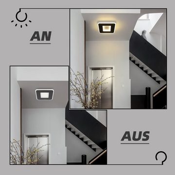 Nettlife LED Deckenleuchte Schwarz Deckenlampe 23W/20W Modern Quadratisch Deckenbeleuchtung, LED fest integriert, Warmweiß, für Wohnzimmer Schlafzimmer Küche Flur
