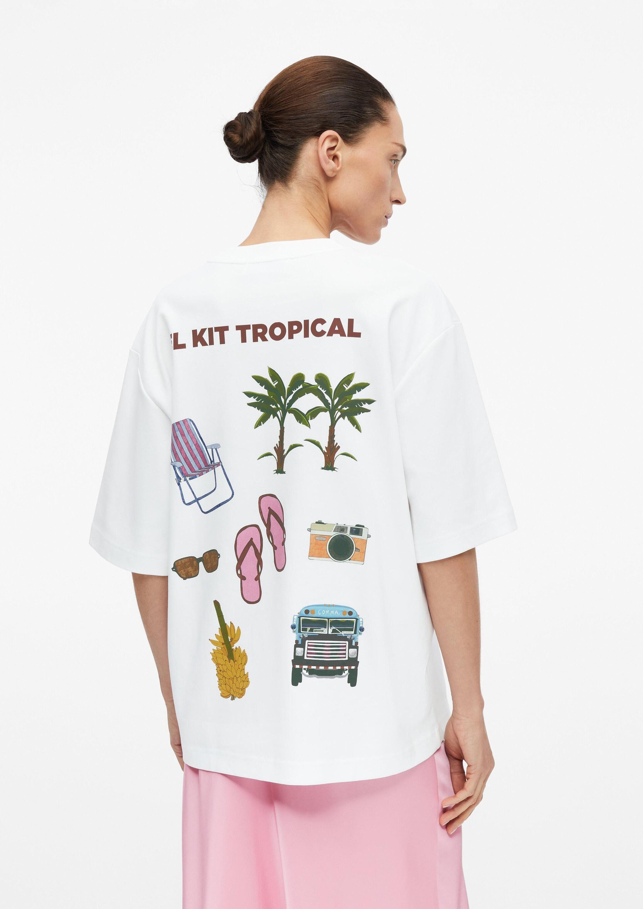 comma Kurzarmshirt T-Shirt Oversize-Shirt mit Artwork