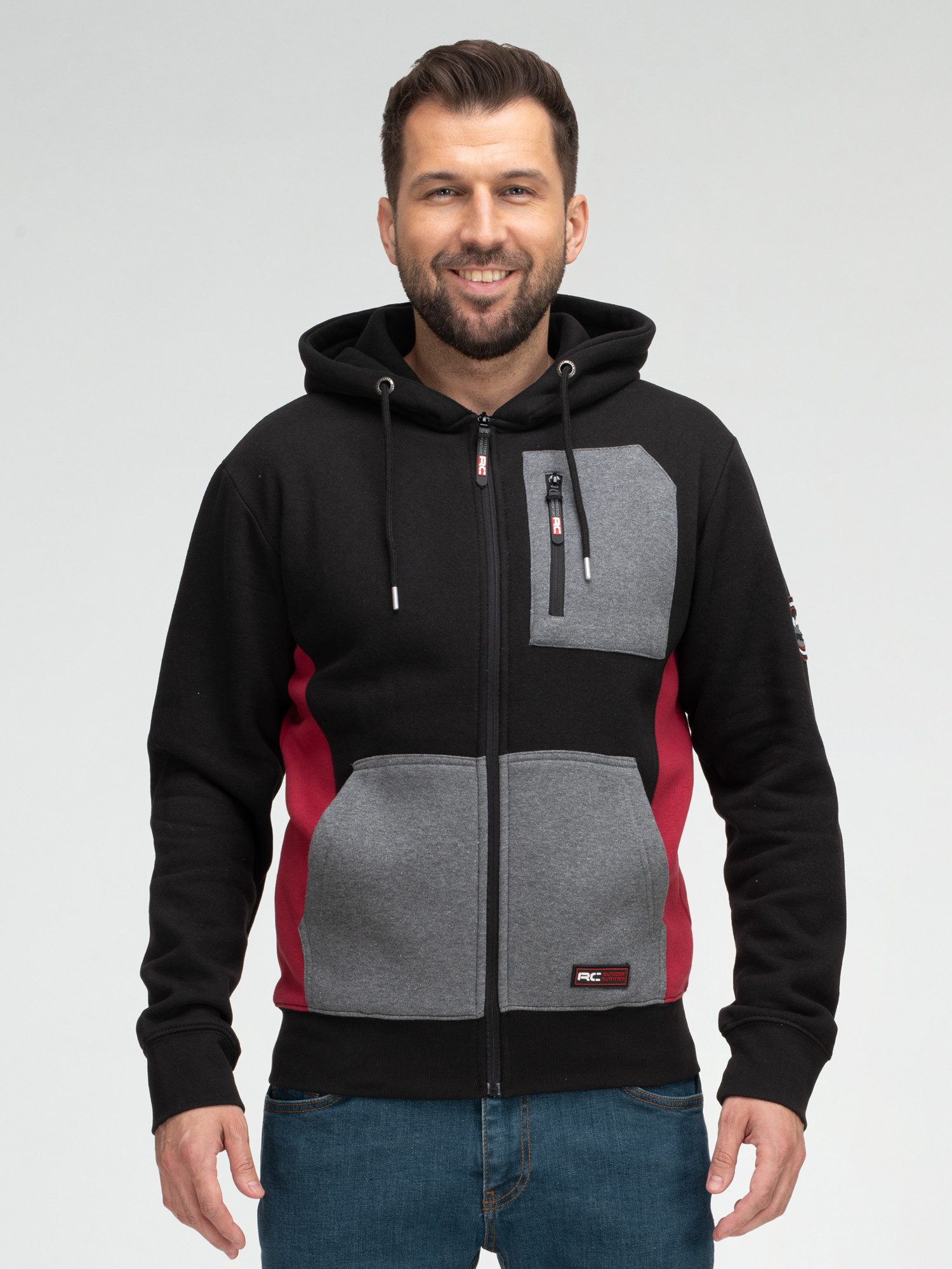 Rock Creek Kapuzenpullover Herren Hoodie Sweatjacke mit Kapuze H-411 Stehkragen – Bild 4 von 5