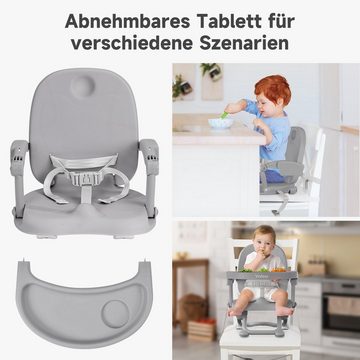 YOLEO Reisehochstuhl YOLEO Booster Sitzerhöhung für Babys, faltbar und tragbar für Unterwegs, stabil und sicher, Verstellbarkeit, einfache Reinigung, Praktisch, leicht strukturiert sein