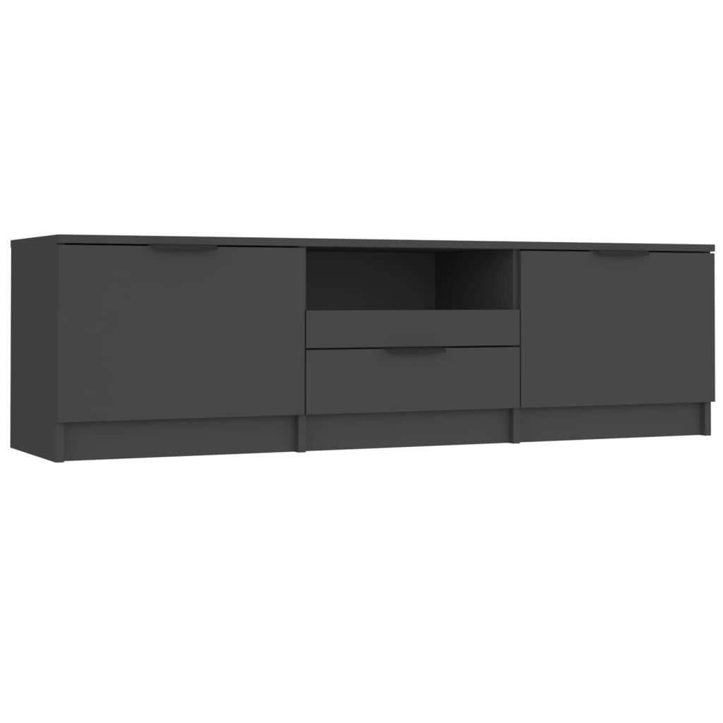 Holzwerkstoff 140x35x40 furnicato TV-Schrank Schwarz cm