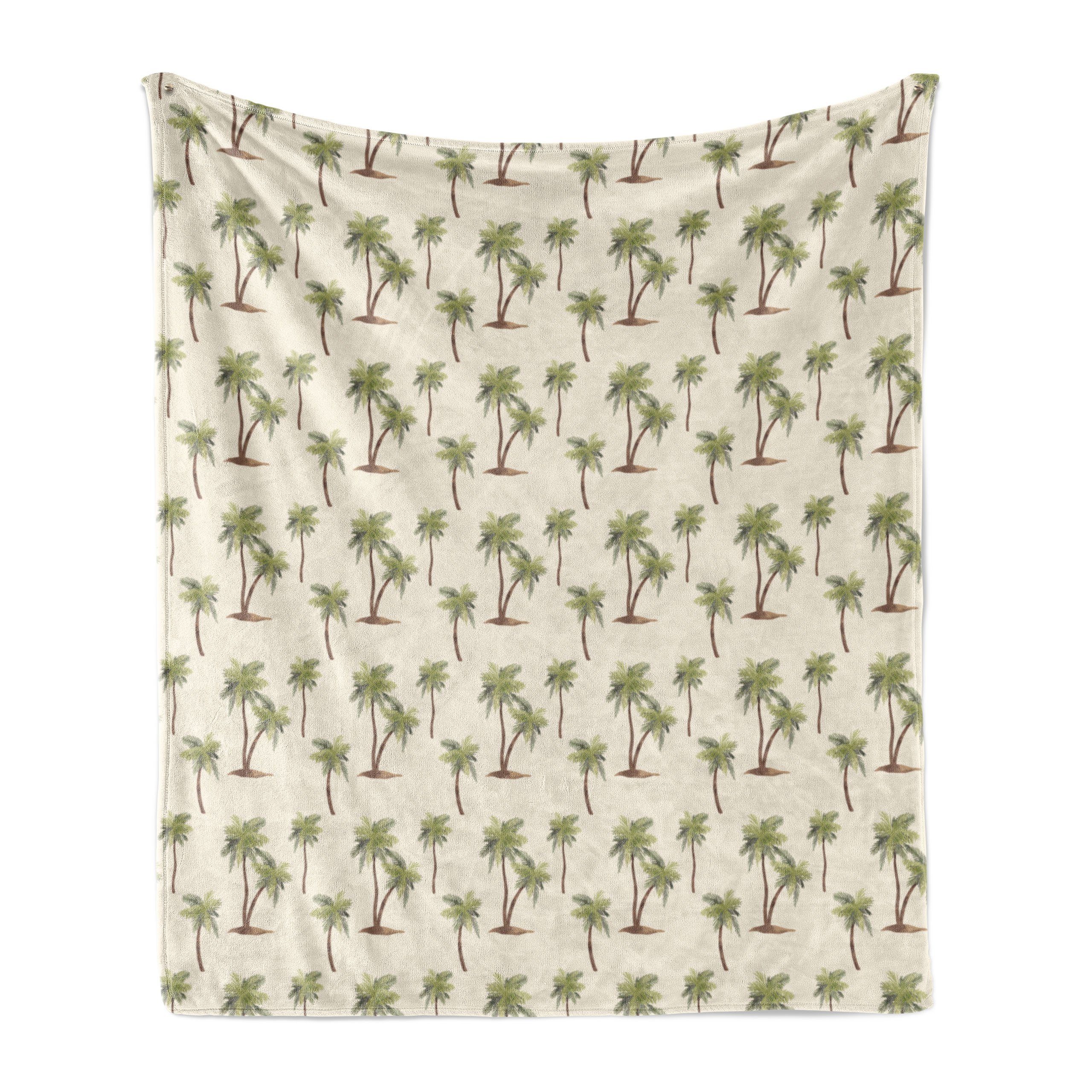 Wohndecke Gemütlicher Plüsch für den Innen- und Außenbereich, Abakuhaus, Hawaii Simplistic Palms Pattern