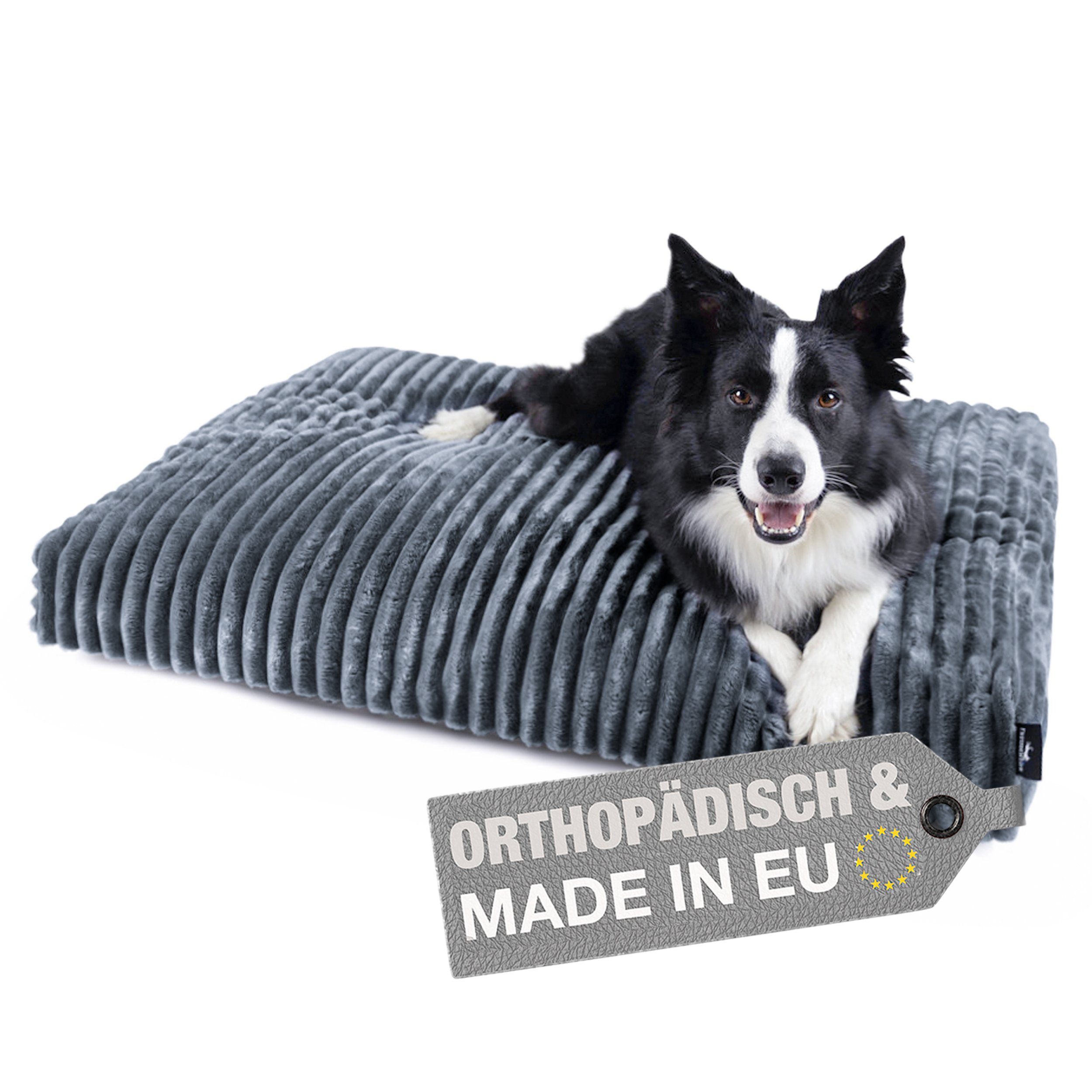 Freudentier Hundekorb Orthopädisches Memory Foam Hundebett aus Cord "Let's  get cozy"