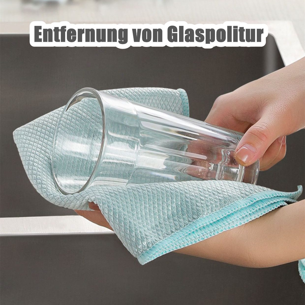 Refttenw Fishscale Reinigungstücher Glasreinigungstücher Mikrofasertuch (30x40 cm, 8-tlg., für Auto Küche Spiegel Haushalt Fenstern)