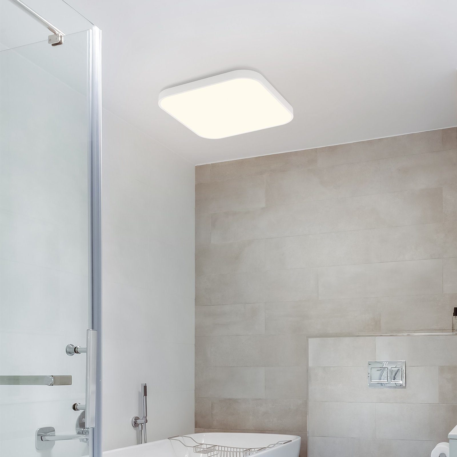 LED x Schlafzimmer für integriert, LED Wasserdicht Panel Quadrat Wohnzimmer 27 W, Nettlife cm x 27 Küche, Badezimmer Neutralweiß, Flach IP44 Wasserdicht, 2,5 fest 19