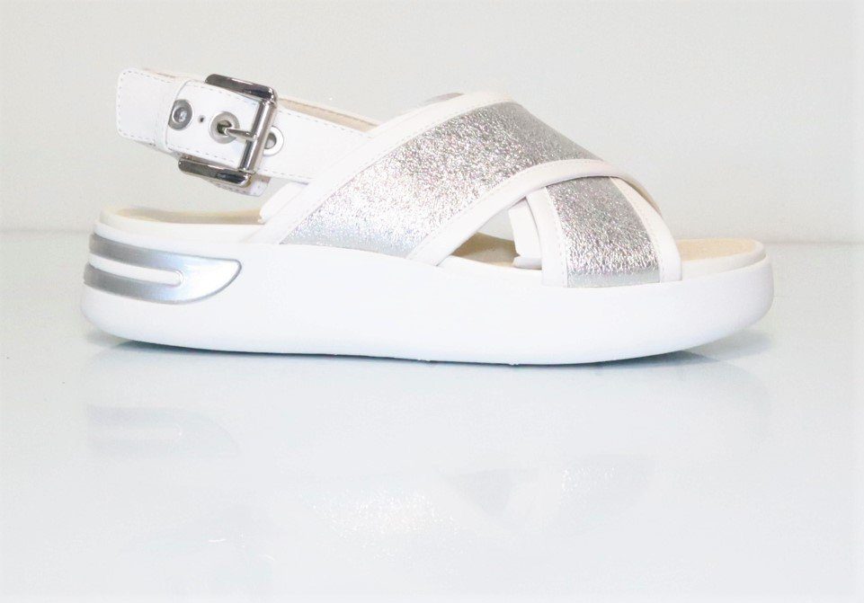 Geox Geox Damen D OTTAYA A Slingback Sandalen Silber Sandale
