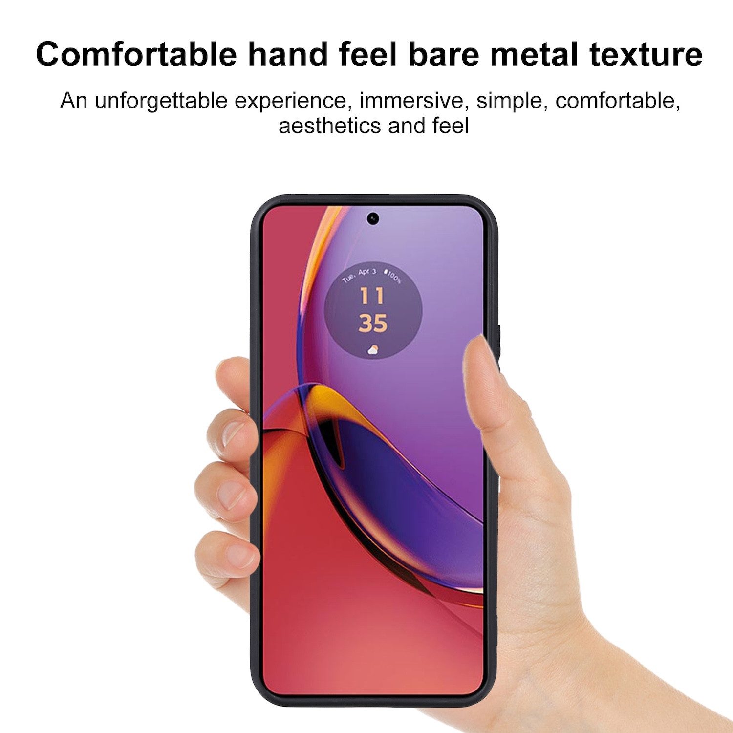 Wigento Handyhülle Für Motorola Moto G84 5G Silikon TPU Schutz Handy Hülle dünn Schwarz