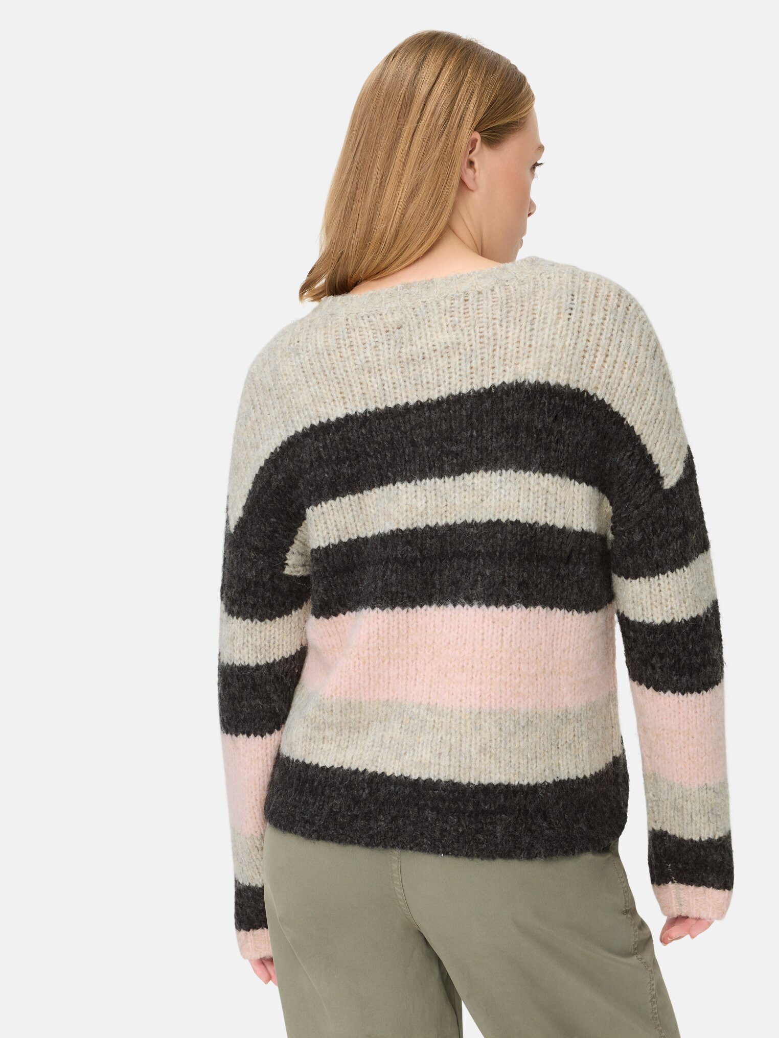 camel active Strickpullover im Boxy Fit Langarm Rundhals Markenlabel günstig online kaufen