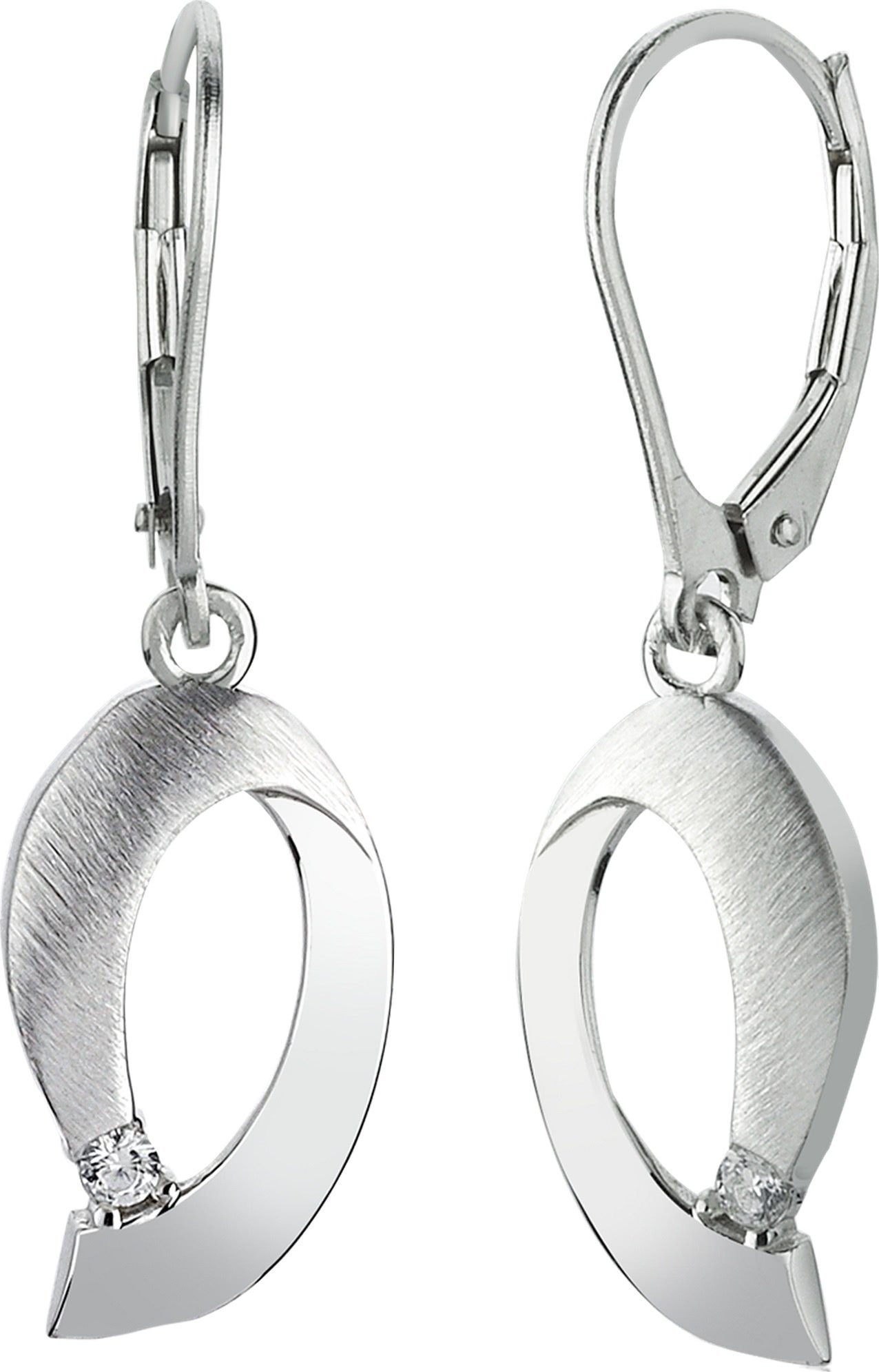 Balia Paar Ohrhänger Balia Damen Ohrringe matt und poliert (Ohrhänger), Damen Ohrhänger Eleganz aus 925 Sterling Silber, Farbe: weiß, silber