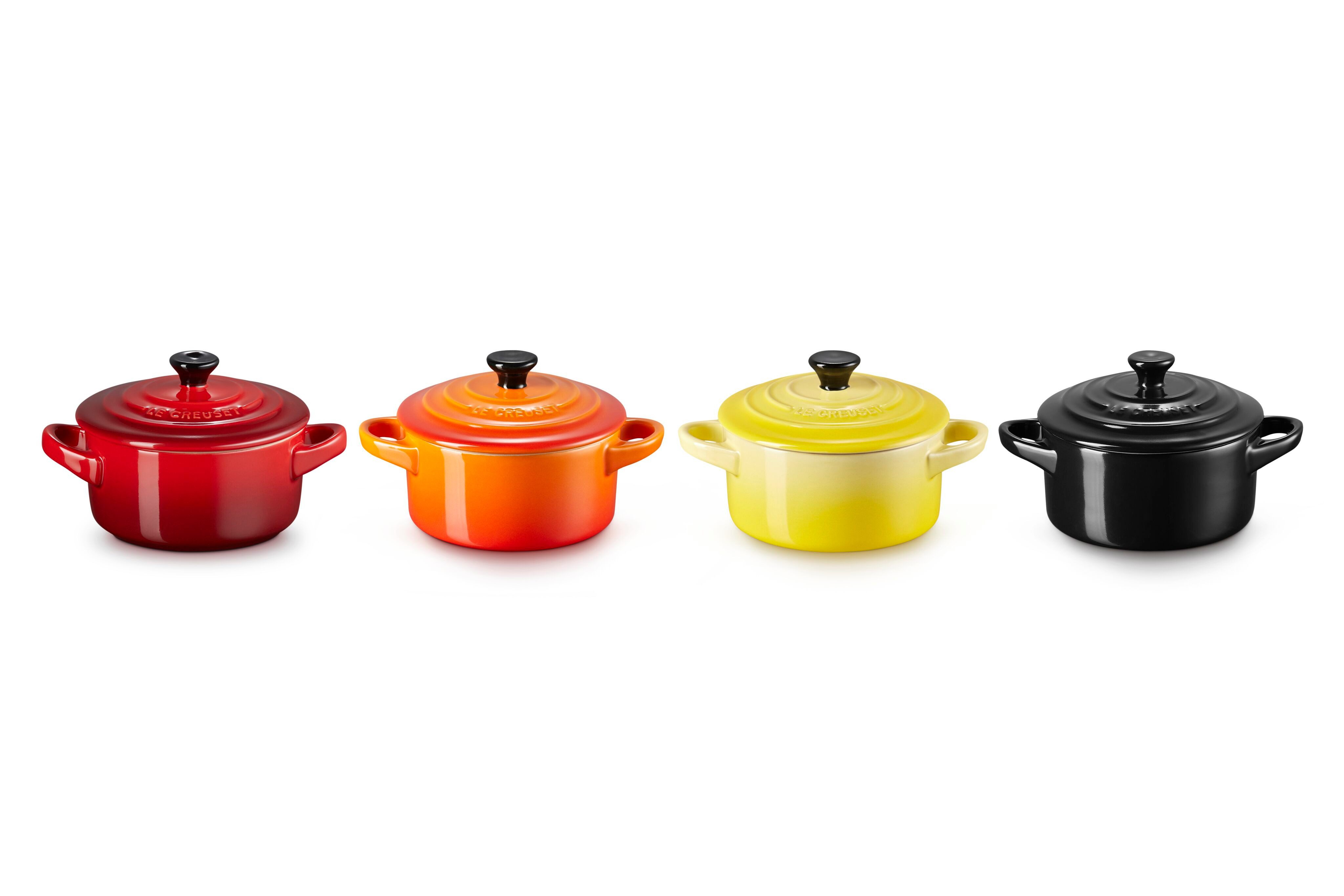 LE CREUSET Snackschale Mini Cocottes, je 200 ml, 10 x 5 cm, Steinzeug, (Set, 4-tlg), 79212105129100