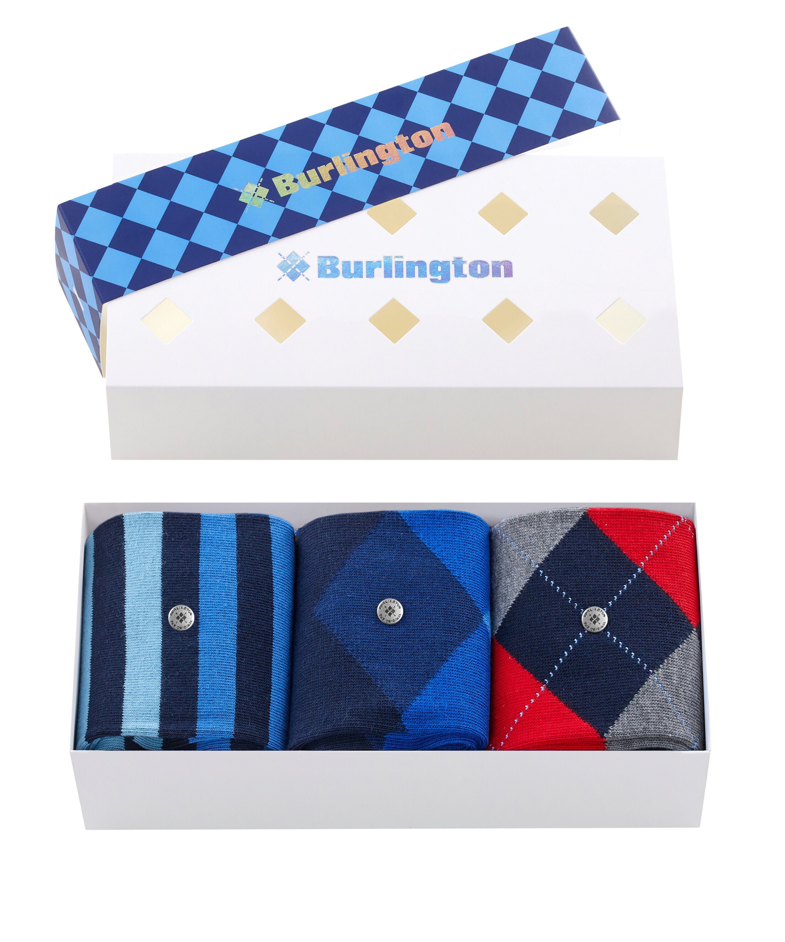 Giftbox sortiment (0030) Burlington Basic 3-Pack (3-Paar) Socken