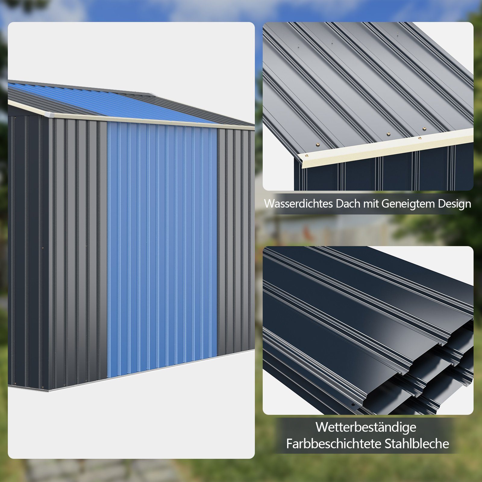COSTWAY Gerätehaus, BxT: 340x64 cm, (1 günstig online kaufen