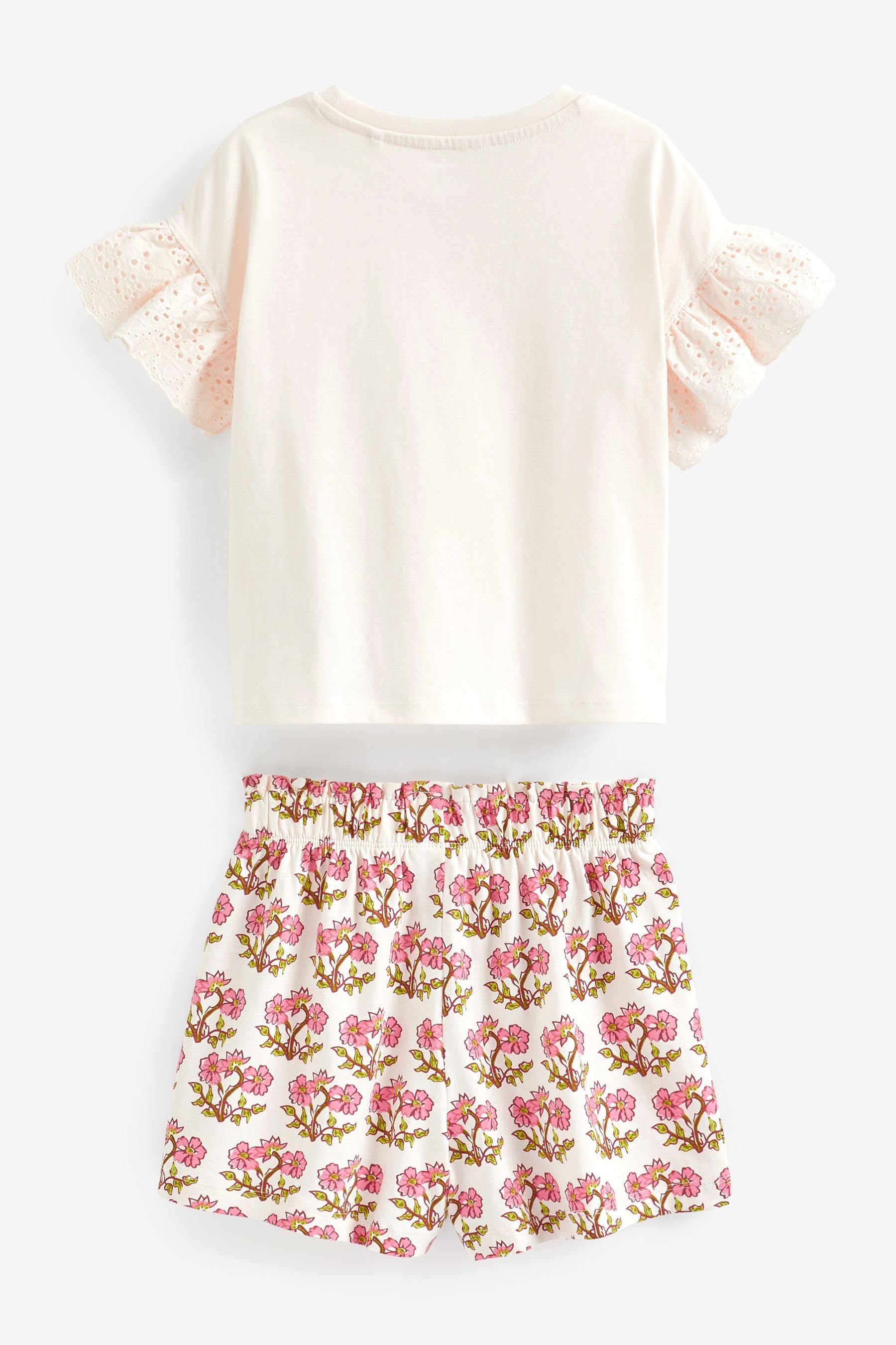Next Pyjama Kurze Schlafanzüge, 2er-Pack (4 Pink/White Floral tlg)