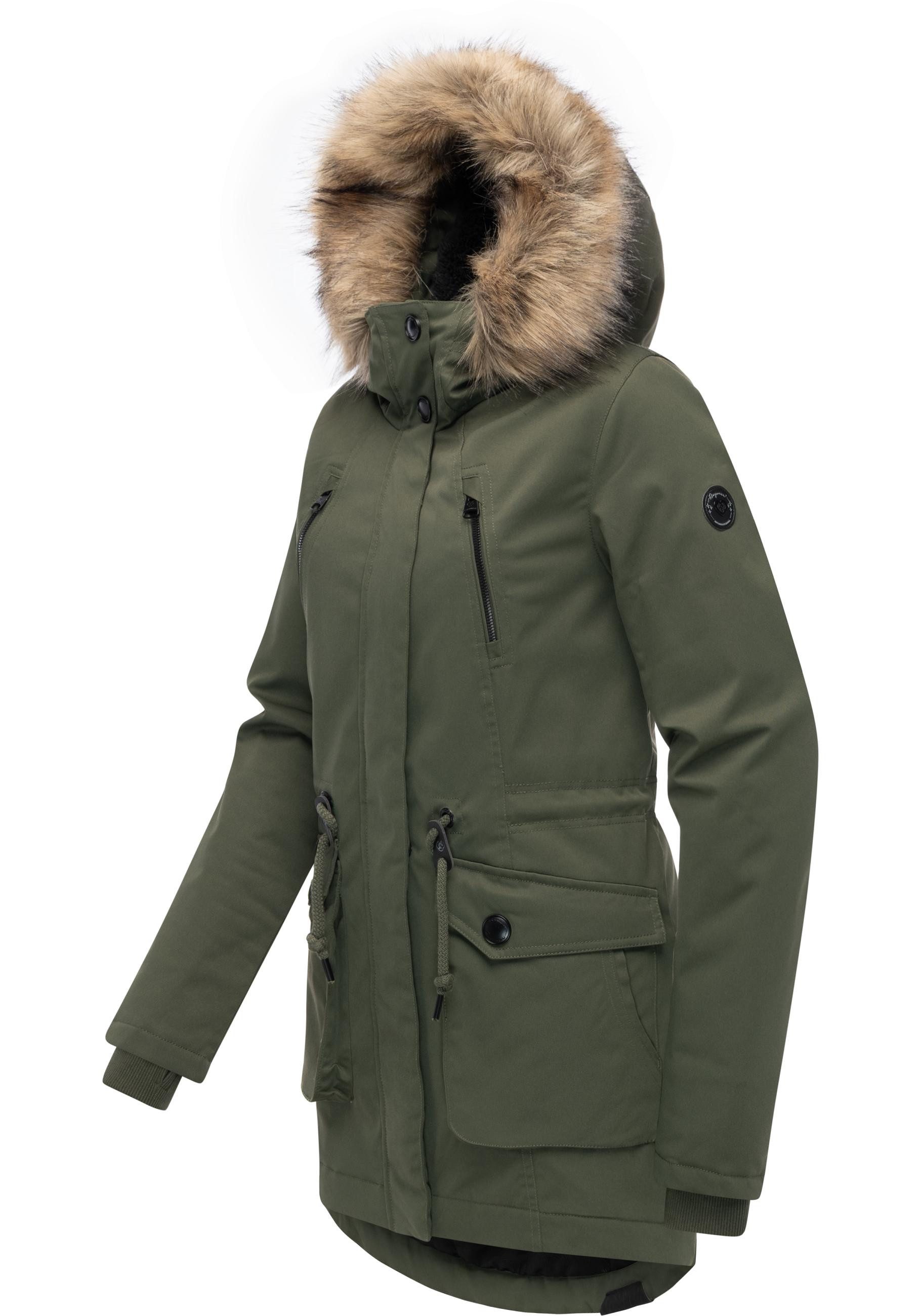 Ragwear Kurzmantel Ellsa B YOUMODO Warmer Damen Winterparka