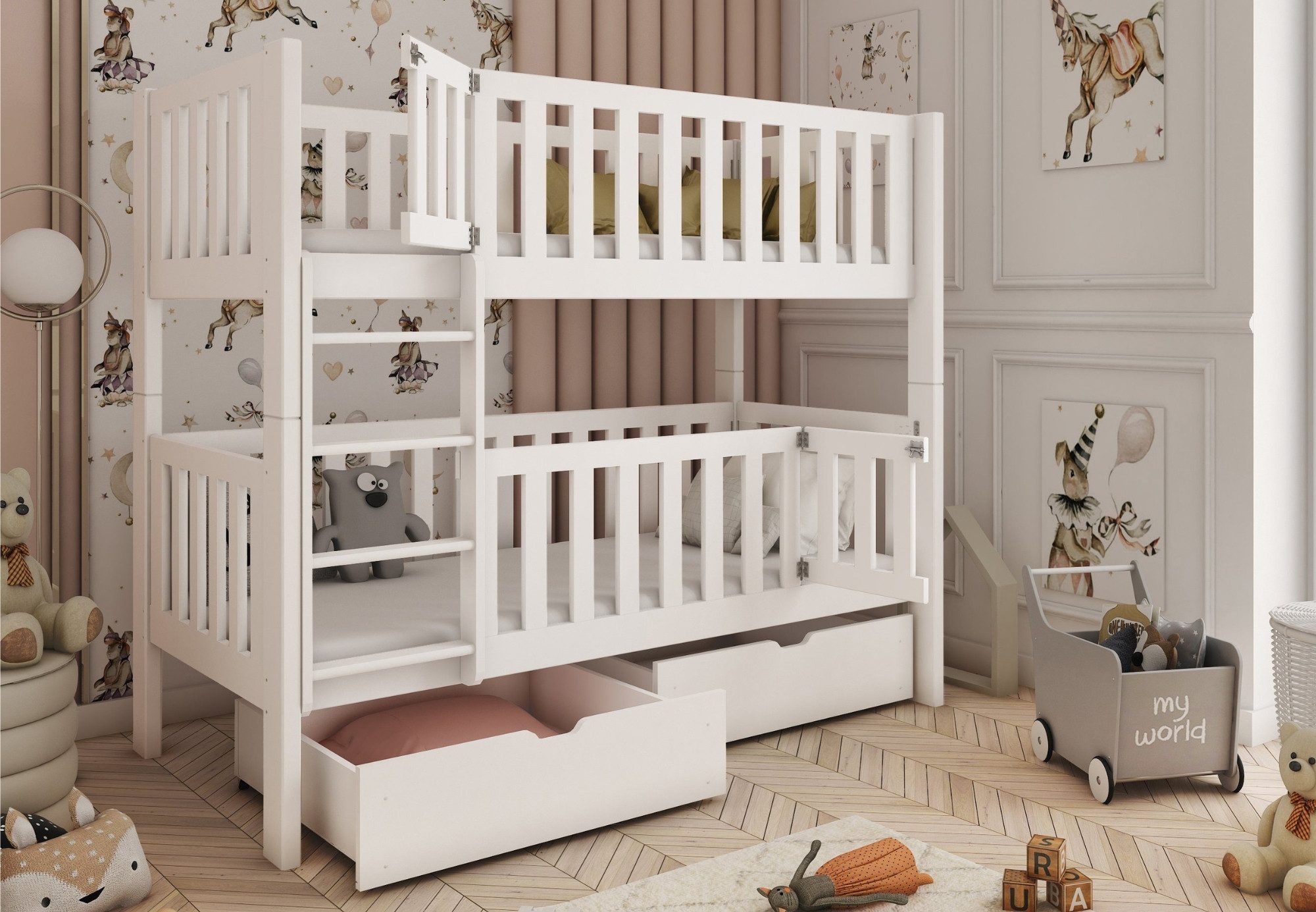 Kids Collective Etagenbett Kinderbett 80x180, schließbarem günstig online kaufen