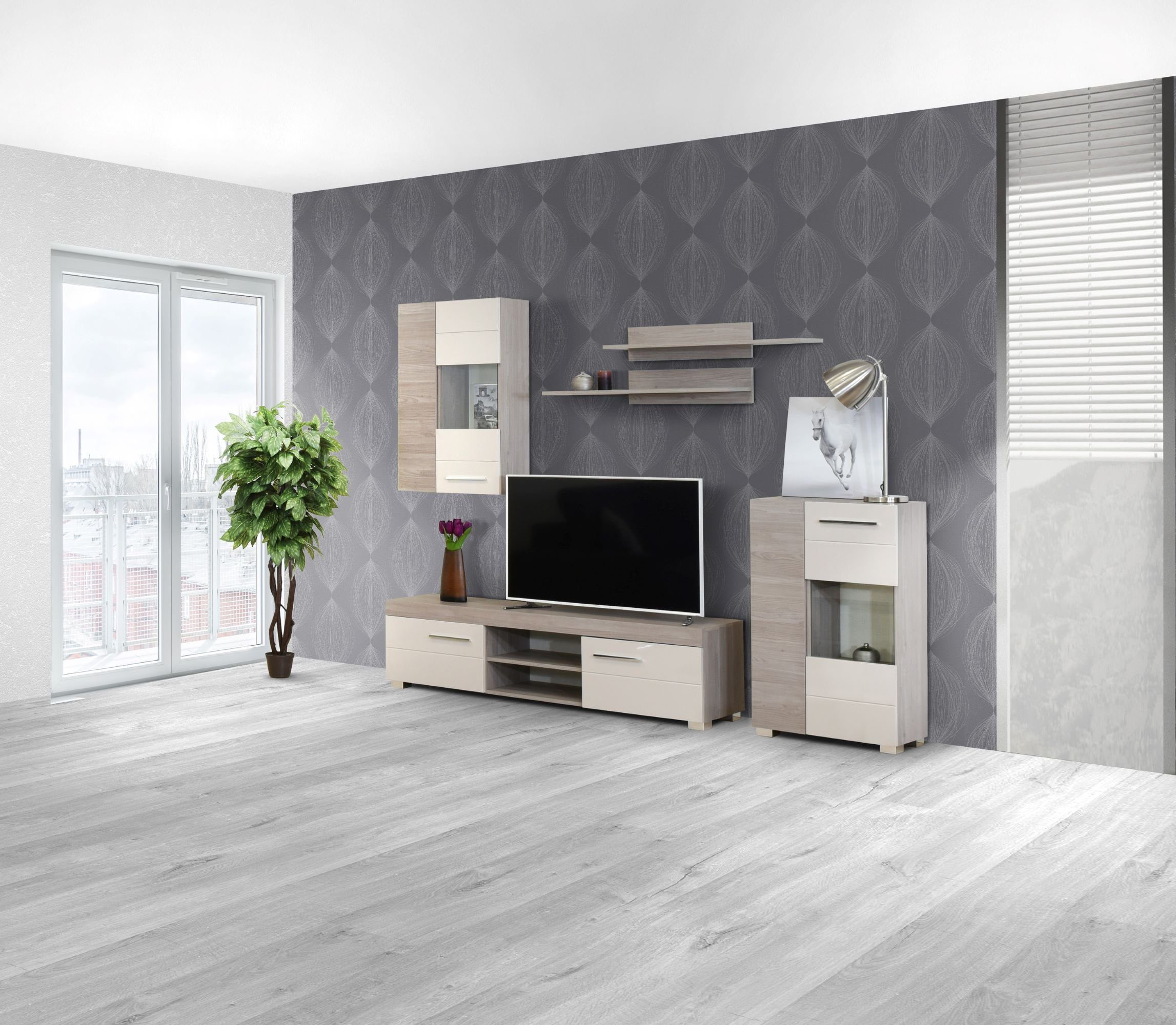 mit Eiche, in Wandregal Produkten Serie anderen Wandregal eiche HYPE Kombinierbar der Rooms BARCELONA Eiche Barcelona Eiche/beige |