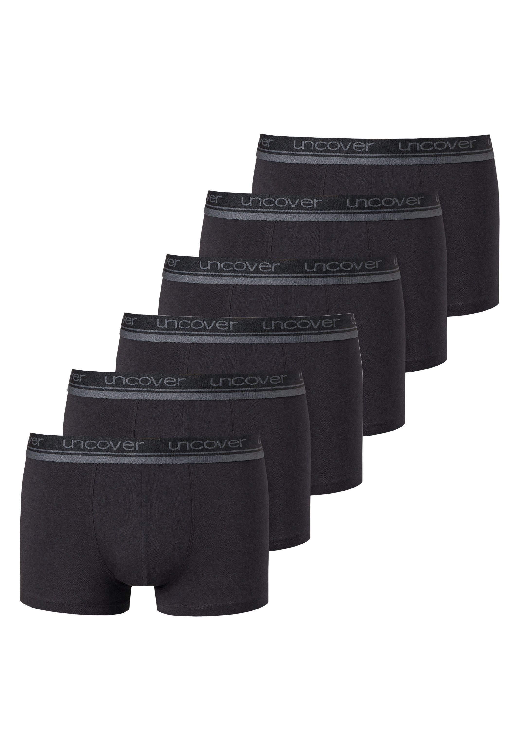 uncover by SCHIESSER Retro Boxer 6er Pack Basic (Spar-Set, 6-St) Retro Short / Pant - Baumwolle - Ohne Eingriff -