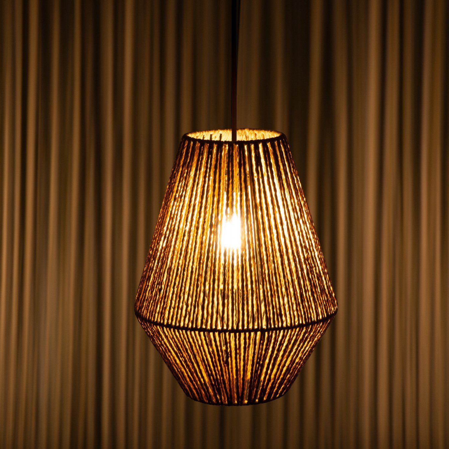 Paco Home Pendellampe Optik Boho Wohnzimmer Leuchtmittel, Pendelleuchte LED Korb Pablo, Flur ohne E27, Esszimmer