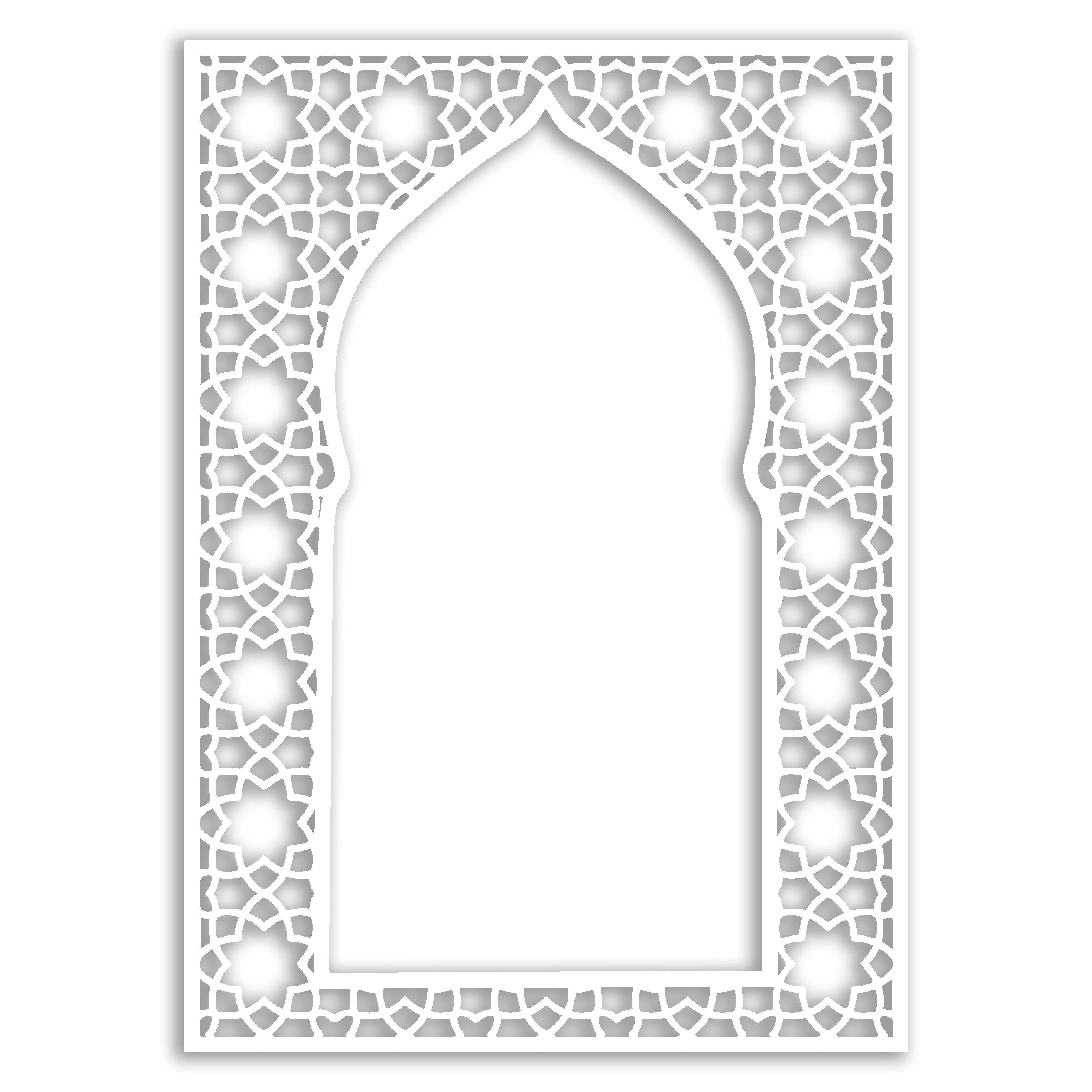 Jumpeak Wanddekoobjekt Wanddeko Metall groß,Achtecksternmuster,geometrische durchbrochene (ramadan deko,ramadan geschenke,islamischer stil,dekoration aesthetic, Schwarz,Weiß,Gold,Silber), bogenförmiges Fenstergitter,metallene Deko im exotischen Stil,Geschenk