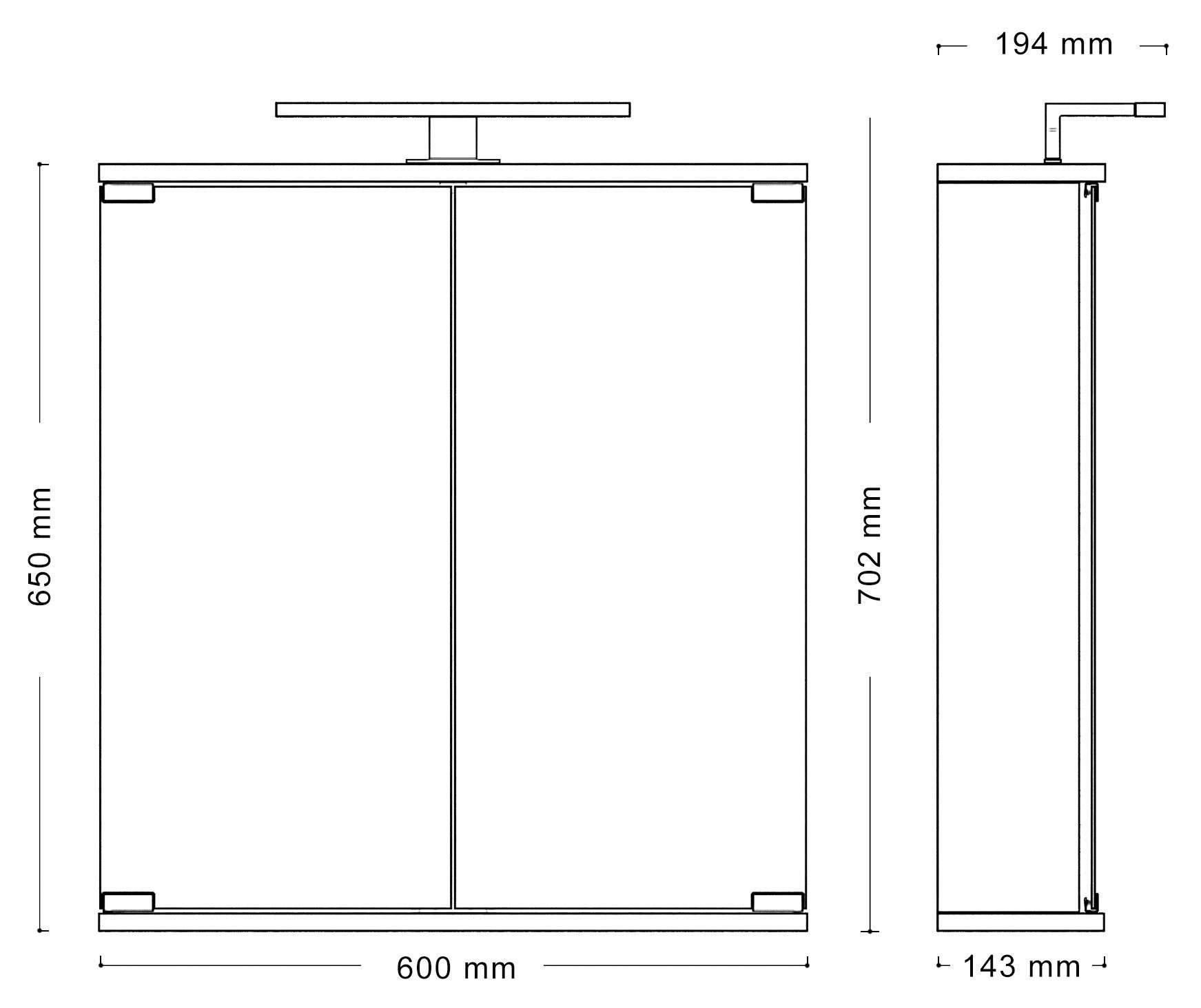 jokey Spiegelschrank Kandi Bad mit LED Beleuchtung 60 x 70,2 x 19,4 cm – Bild 3 von 3