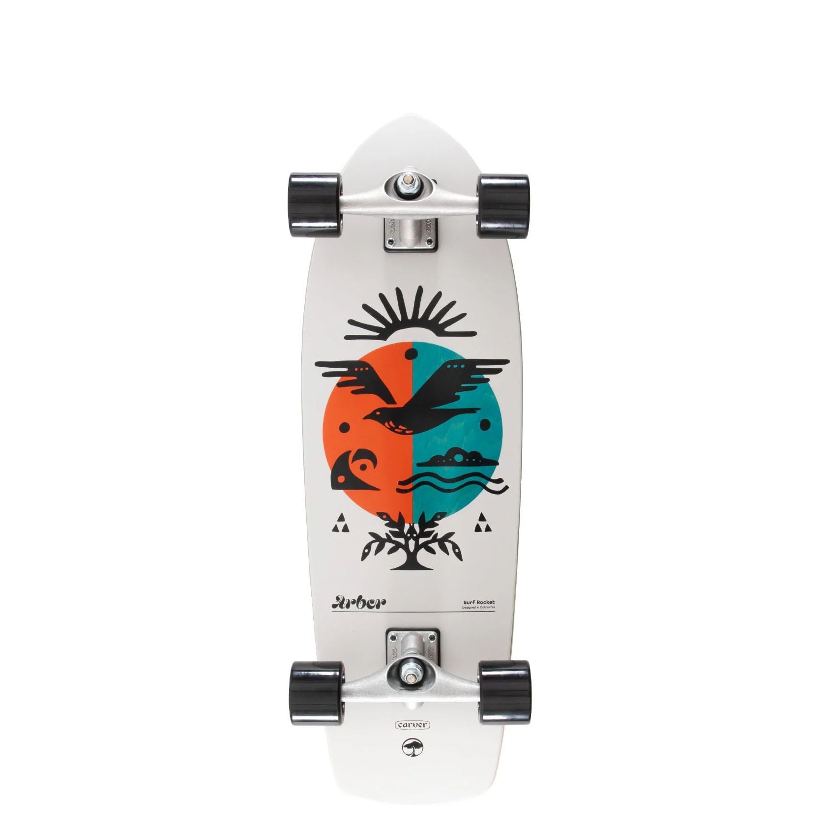 Arbor Collective Minilongboard x Carver CX Surf Rocket 30.5", Surfskate Board mit Carver CX Achse