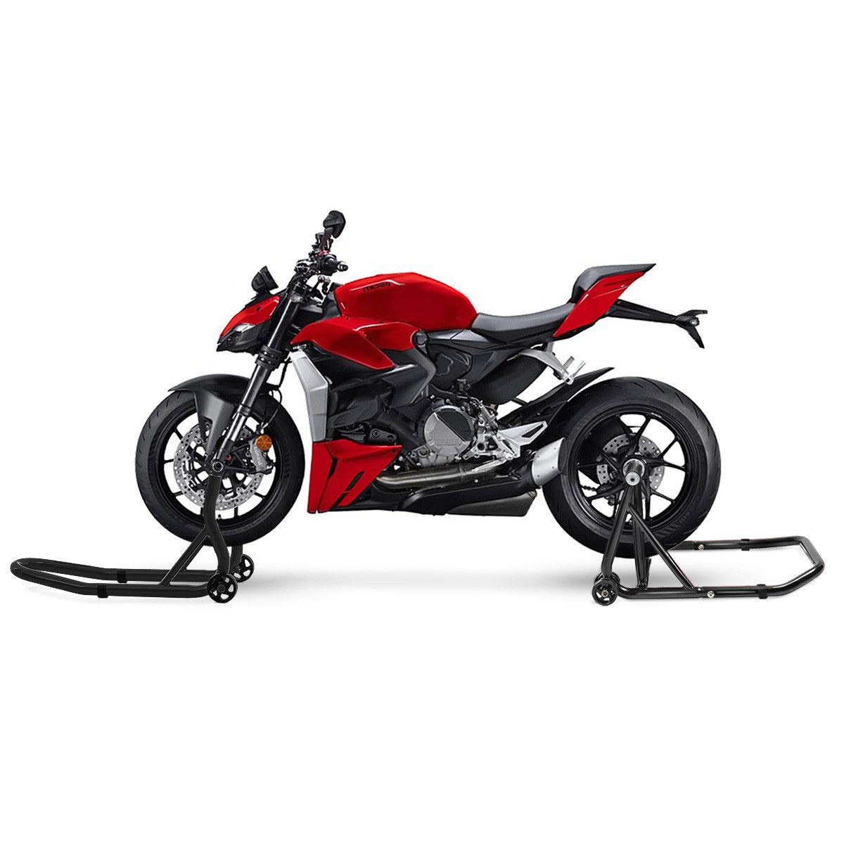 ConStands Motorradheber Einarm Montageständer Set passend für Ducati Streetfighter V2 Motorrad