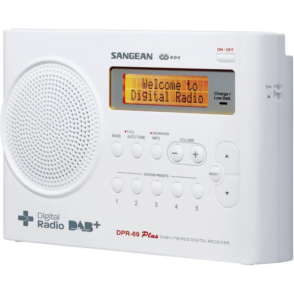 Sangean Sangean DPR-69+ Kofferradio DAB+, UKW Akku-Ladefunktion Weiß Radio