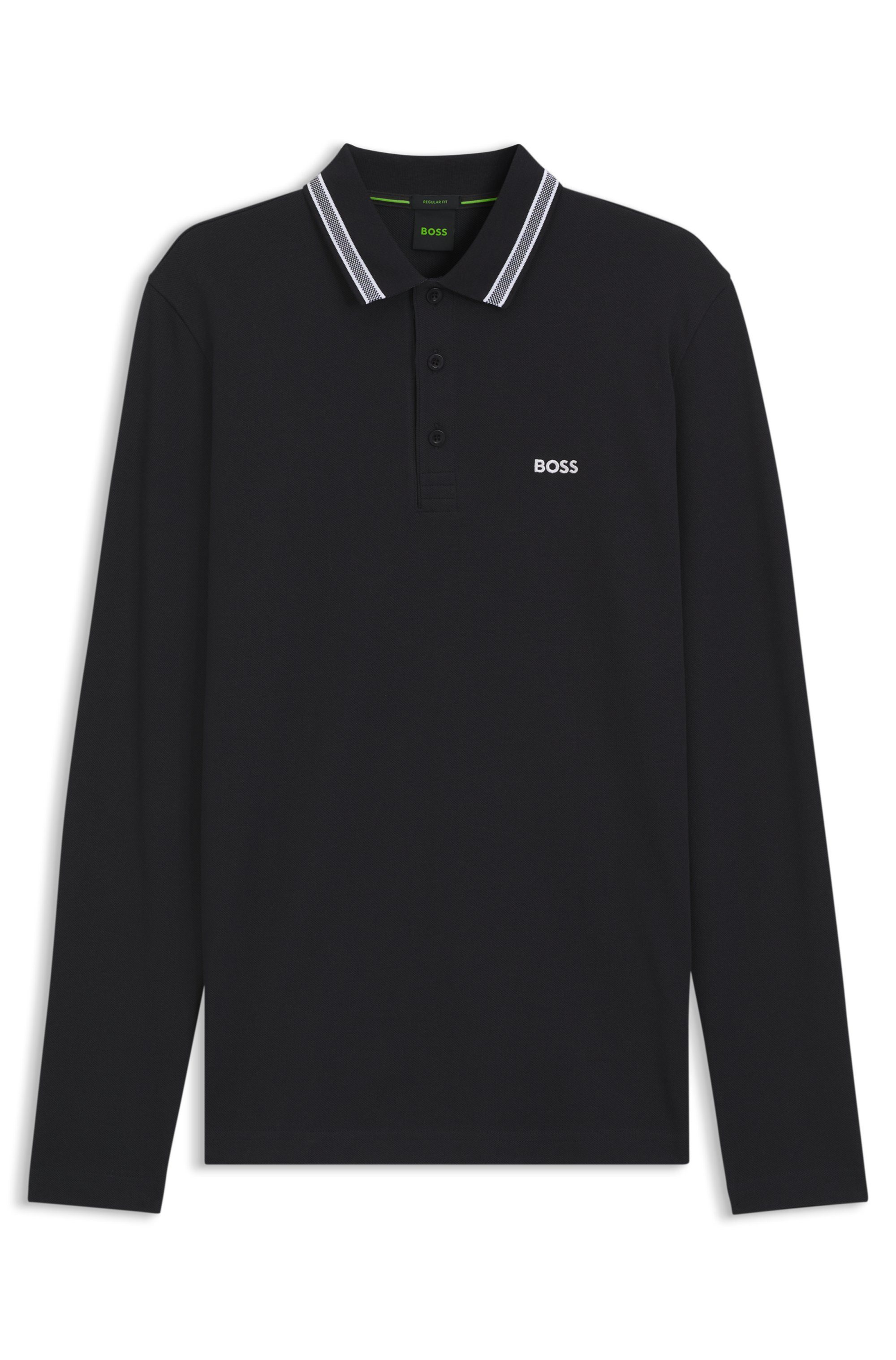 Langarm-Poloshirt Plisy