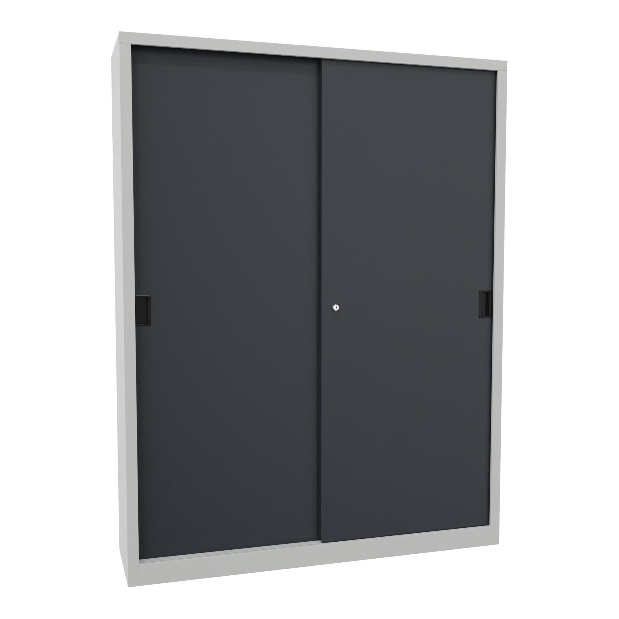 Pavoy Rollcontainer Pavoy Schiebetürenschrank, 1950x1500x400 mm, 8 Böden verzinkt, RAL 703