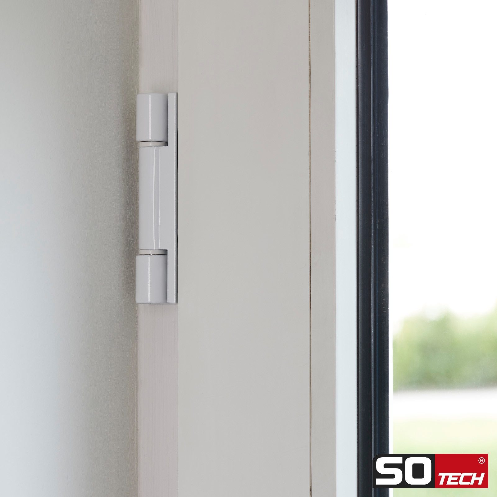 SO-TECH® Fensterbeschlag Fensterband Höhe 95 mm Aluminium (2 St), weiß – Bild 4 von 5