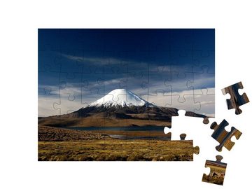 puzzleYOU Puzzle Vulkan Parinacota und Lago Chungara, Chile, 48 Puzzleteile, puzzleYOU-Kollektionen Chile