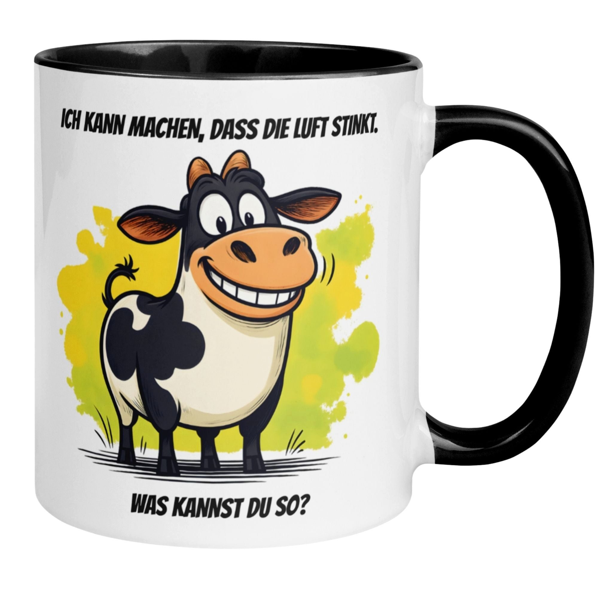 Momentals Tasse Kuh – „Ich kann machen dass die Luft stinkt“ – lustiges Kuh Geschenk, Gratis Versand · Links-&Rechtshänder · Spülmaschinenfest