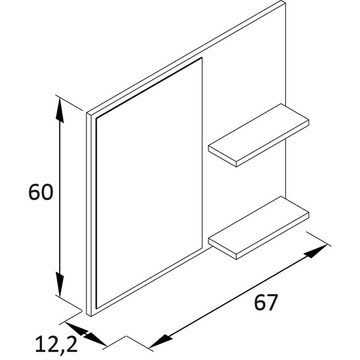 Lomadox Garderoben-Set KELLA-80, (Spar-Set, 2-St), Highboard inkl. Spiegelelement in waldgrün, B/H/T: 67,1/200/33,1 cm