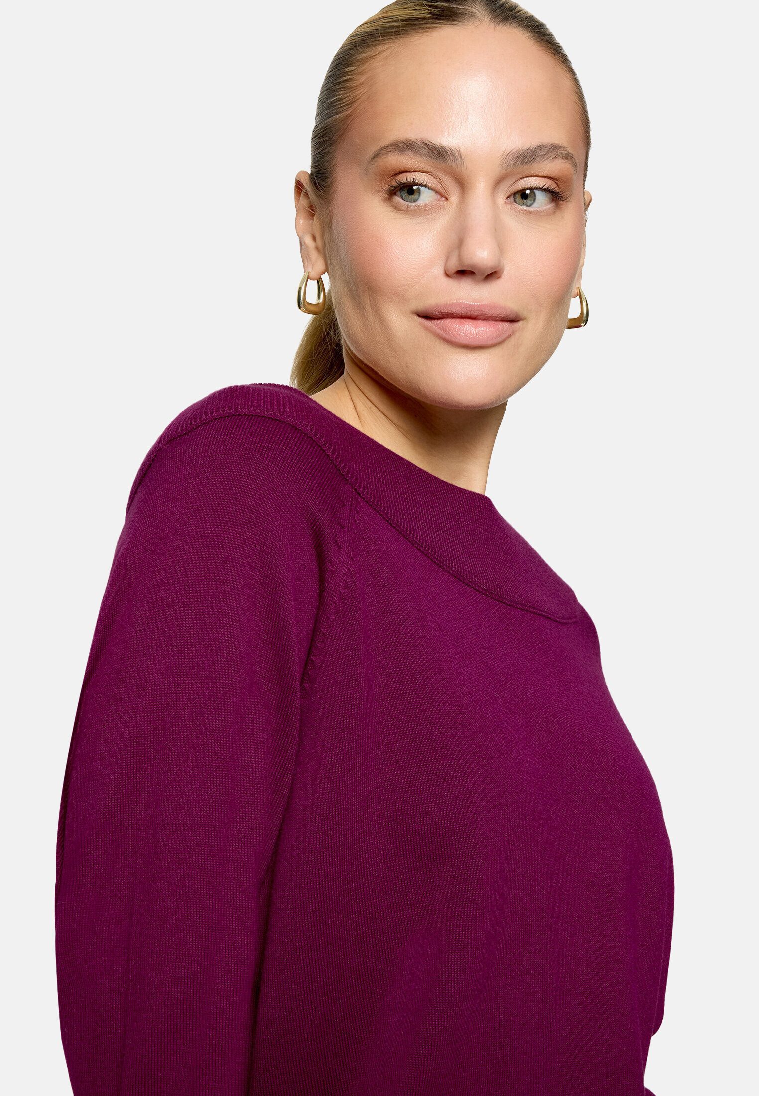 Zero Strickpullover Damen mit Carmenausschnitt (1-tlg) Plain/ ohne Details