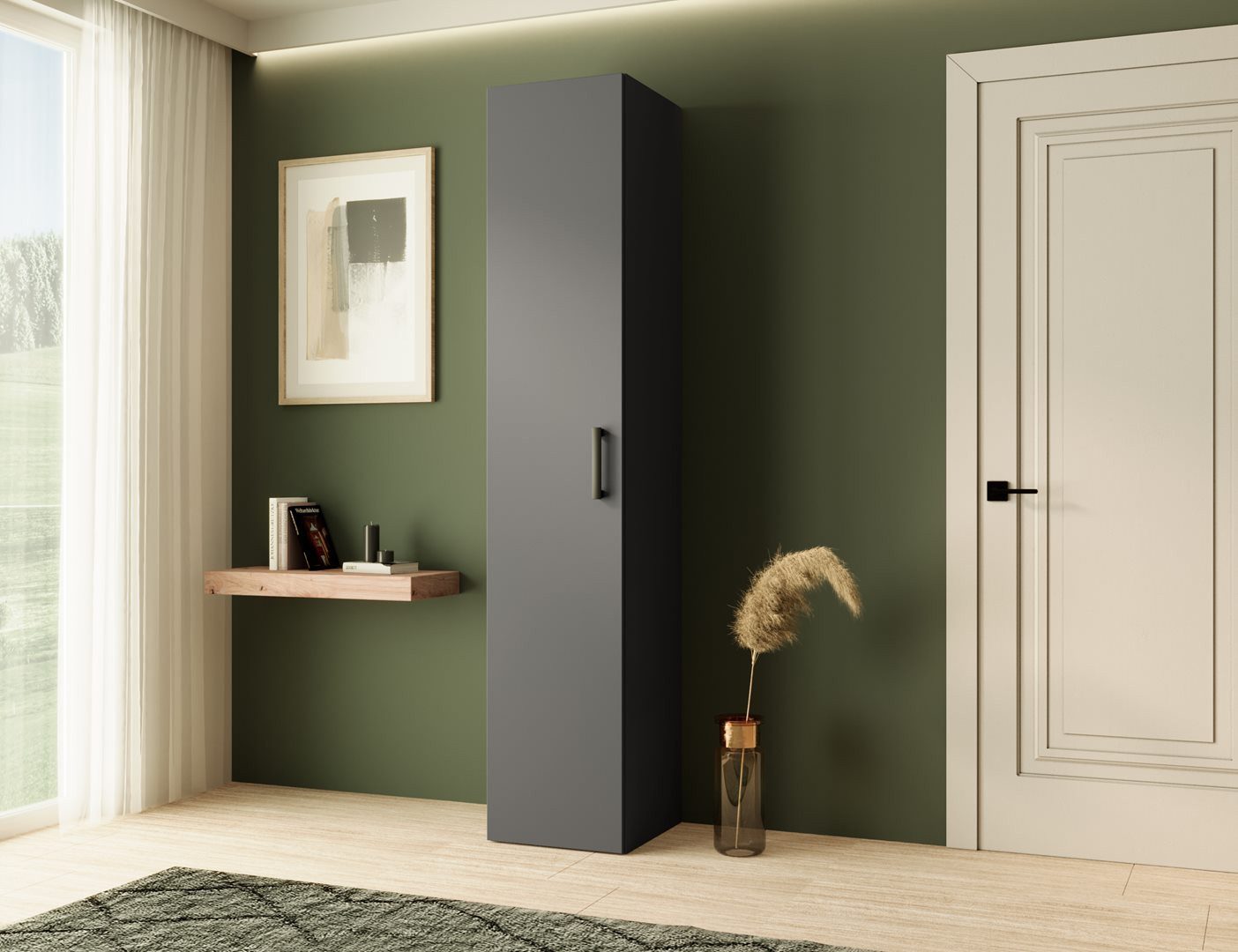 Beautysofa Garderobenschrank mit einer Tür MARGARET IV (passt perfekt in je günstig online kaufen