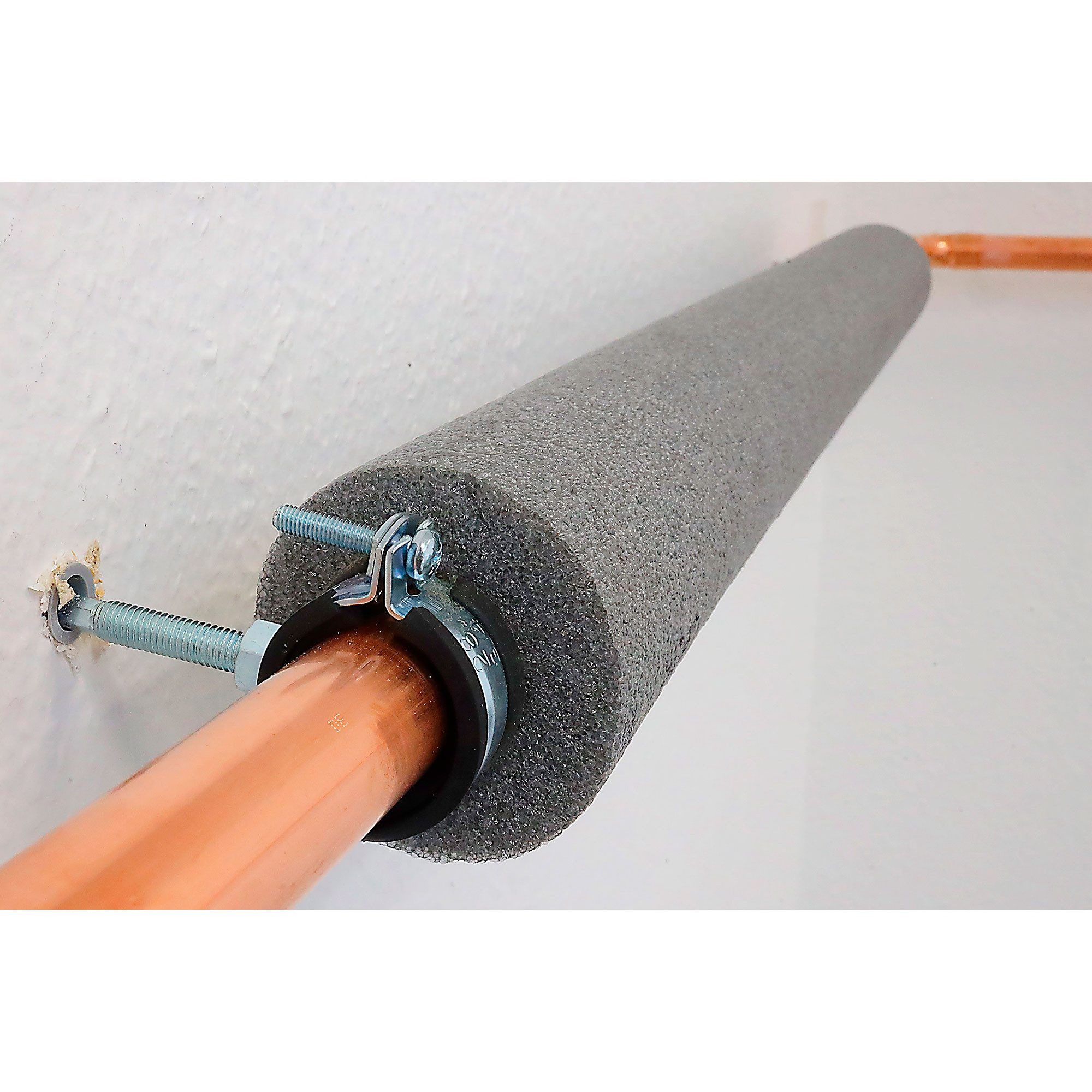 Scorprotect® Steinwolle PE Rohrisolierung angeschlitzt Farbe grau 1 Meter