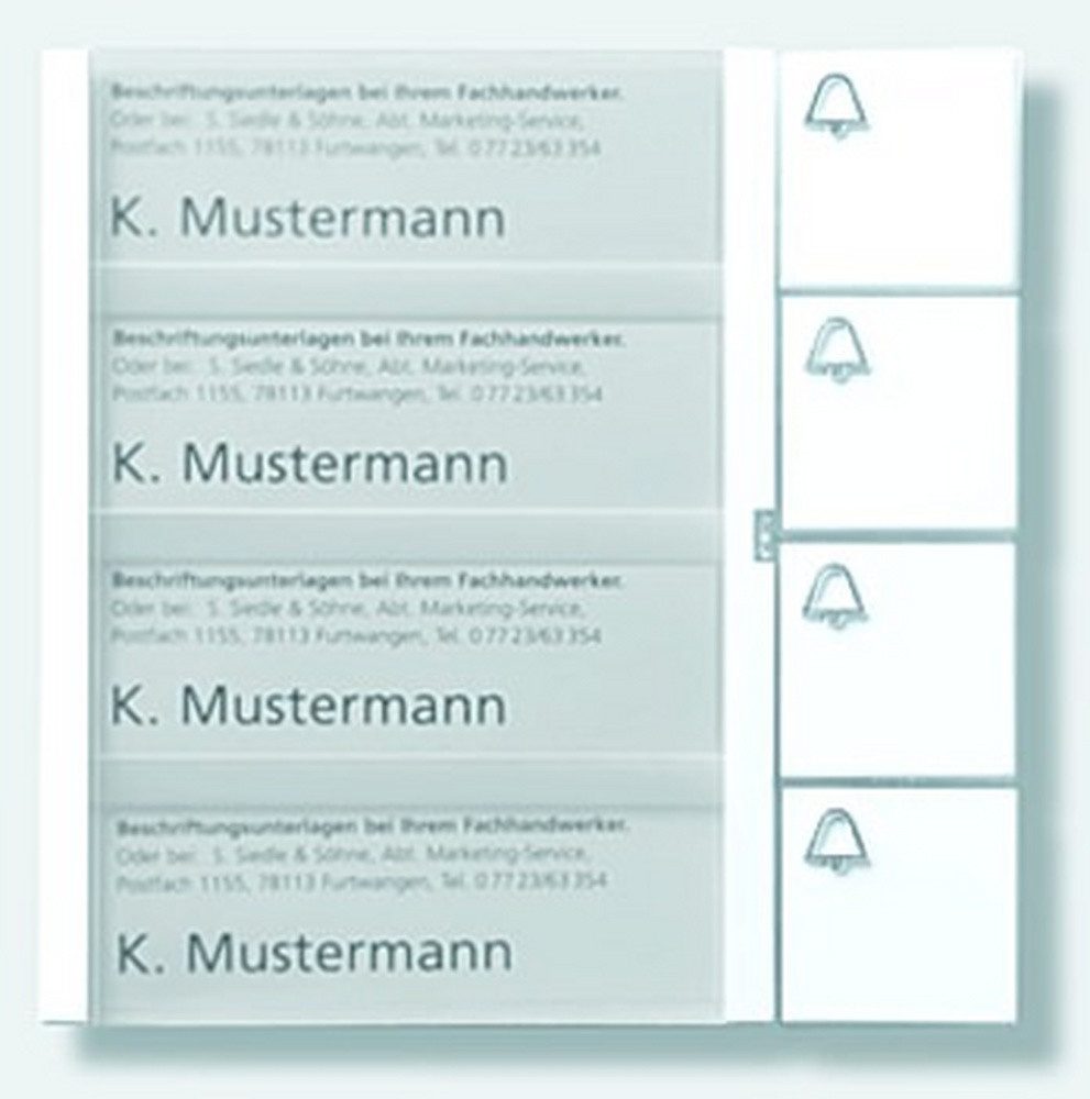 Siedle Gegensprechanlage, Klingelmodul Bus-System 4RT weiß 99 x 99 x 27 mm