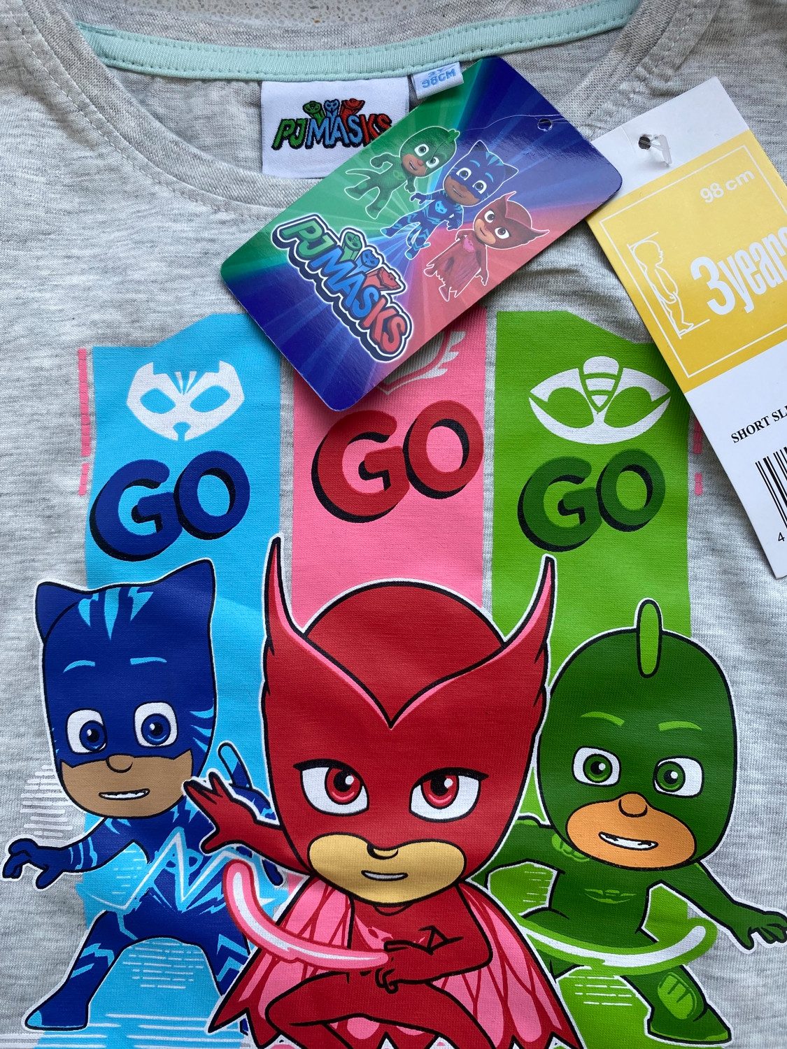 PJ Masks Print-Shirt 3x Mädchen T-Shirts PJ Mask Pyjama Helden 3- 8 Jahre