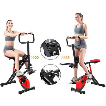 MVPower Heimtrainer Total Crunch (AB Booster Plus 2 in 1 mit 12 Einstellbare Magnetische Spannstufen, Ganzkörperfitnessgerät Heimtrainer), Magnetbremse - LCD Display