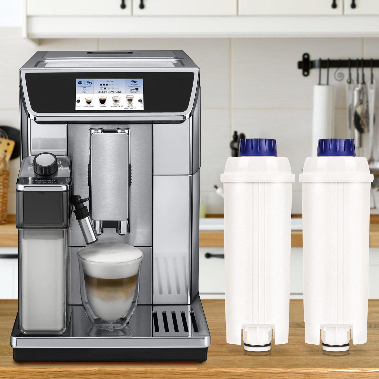 DLSC002 Lospitch Wasserfilter für Kaffeemaschine, 8er-Pack Wasserfilter Delonghi