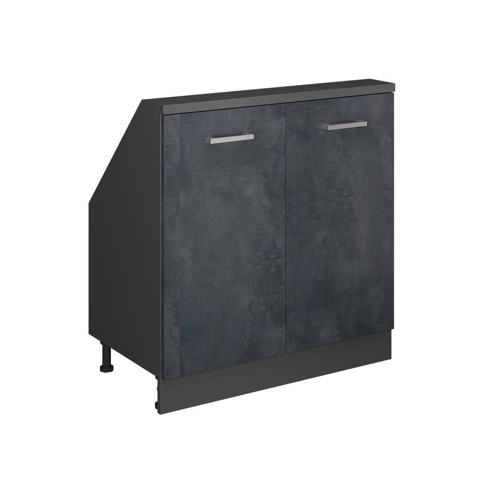 Vicco Unterschrank R-Line, Schwarz Beton/Anthrazit, 80 günstig online kaufen