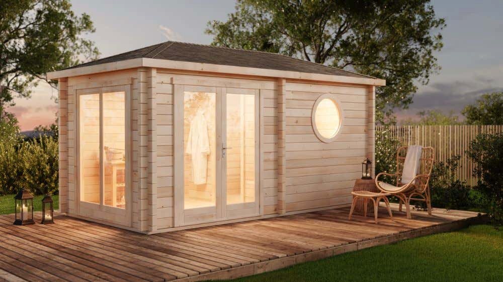 Thumbnail - FinnTherm Saunahaus Pori-70, BxTxH: 495 x 254 x 254 cm, 70 mm, 70mm Wandstärke
