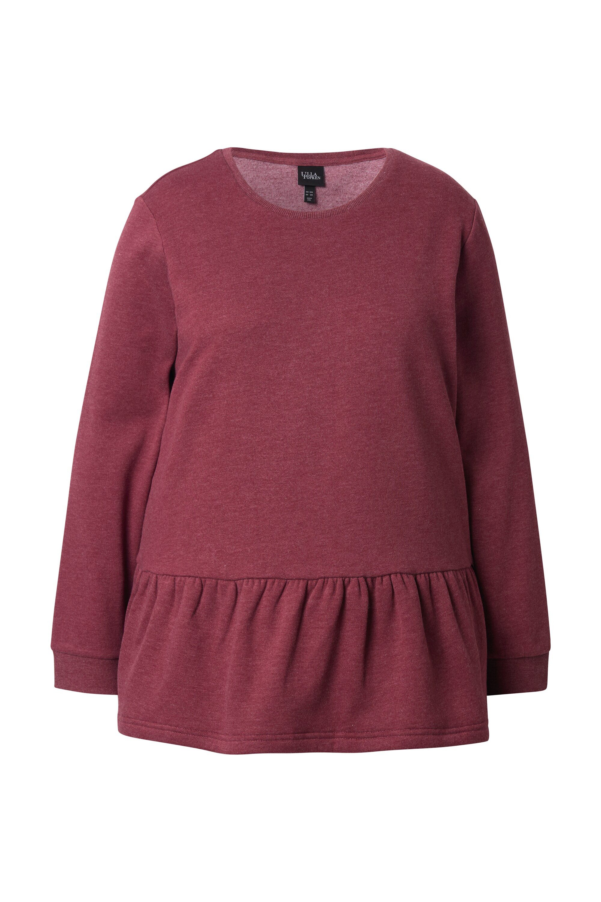 Ulla Popken Sweatshirt Sweatshirt Volantsaum A-Linie günstig online kaufen
